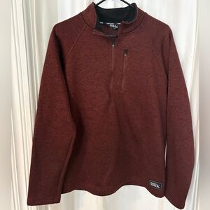 Eddie Bauer Men's Burgundy Radiator Half-Zip Pullover Sweater